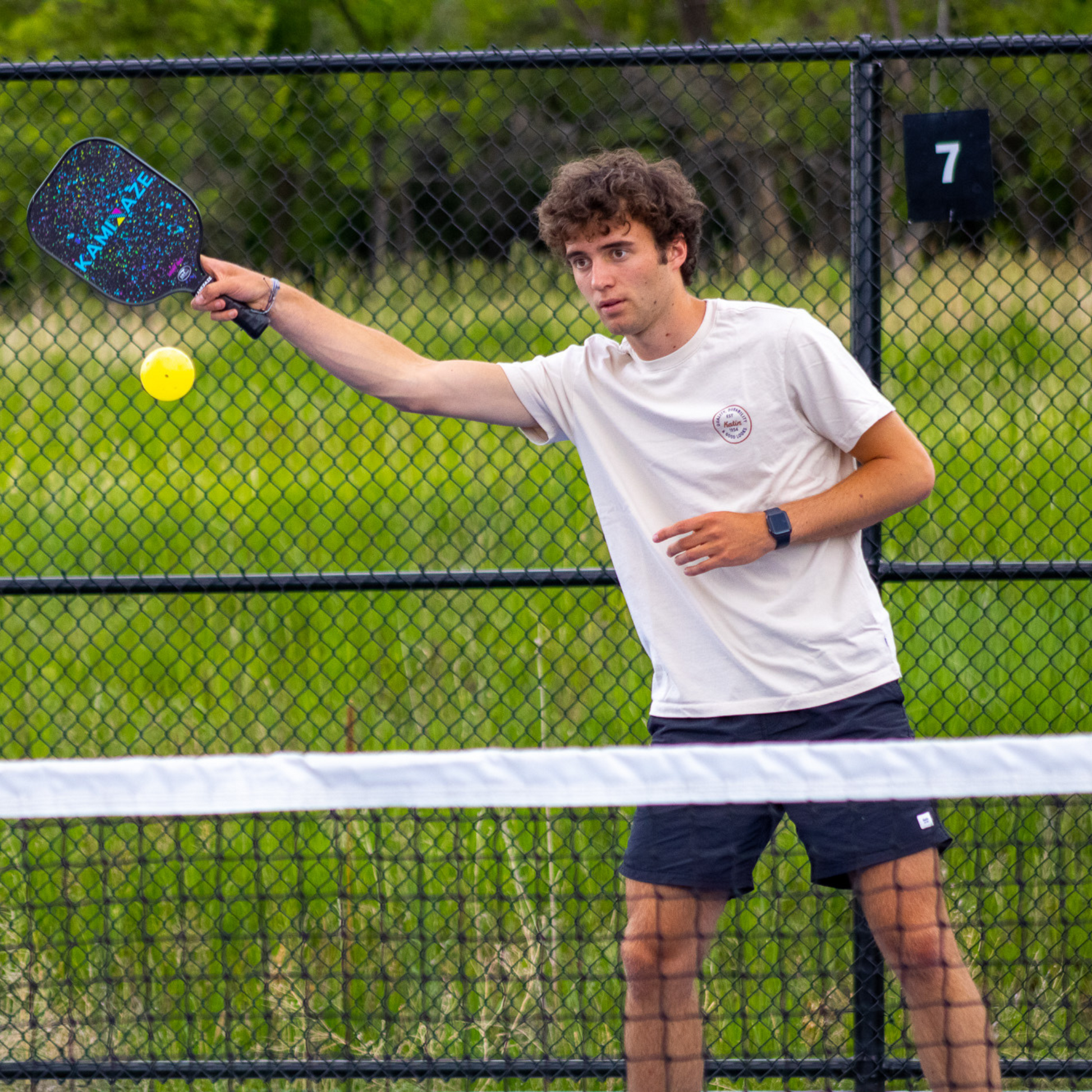 Kamikaze Night Owl pickleball paddle in game