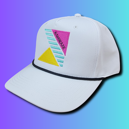 Kamikaze embroidered logo hat in white